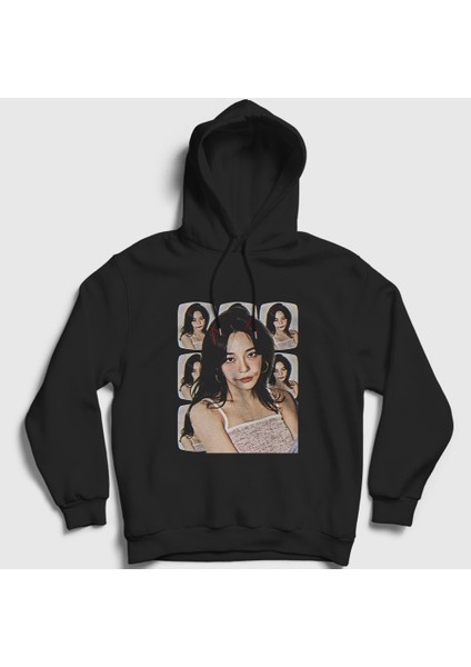 Unisex Siyah Poster V2 Kim Sejeong Kapüşonlu Sweatshirt