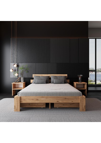 4 Çekmeceli Lotus Atlantik Mdf Karyola | Çift Kişilik Yatak Uyumlu, Kolay Kurulum