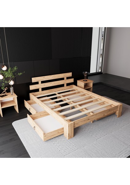 4 Çekmeceli Lotus Atlantik Mdf Karyola | Çift Kişilik Yatak Uyumlu, Kolay Kurulum