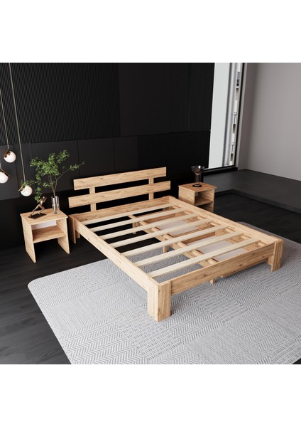 2 Çekmeceli Lotus Atlantik Mdf Karyola | Tek ve Çift Kişilik Yatak Uyumlu, Kolay Kurulum