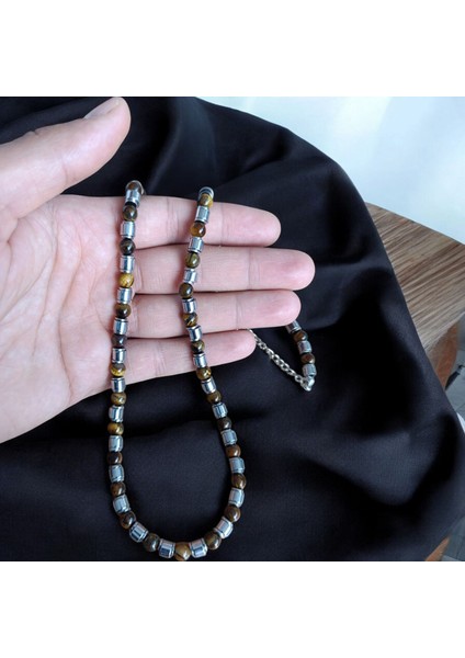 Kaplan Gözü Doğal Taş Kolye, Bohem Kolye, Hematit Kolye, Otantik Kolye, Özel Tasarım Kolye fiyatları