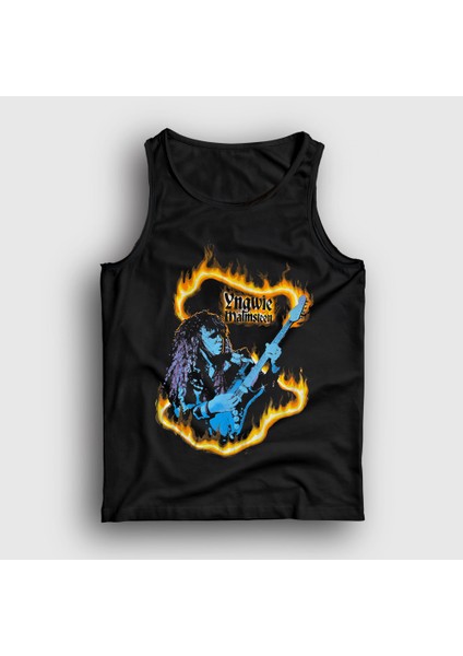 Unisex Siyah Fire Gitarist Hediye Yngwie Malmsteen Atlet