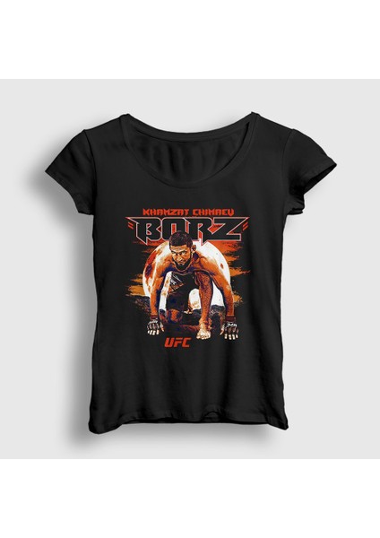 Kadın Siyah Stare Ufc Mma Güreş Khamzat Chimaev T-Shirt