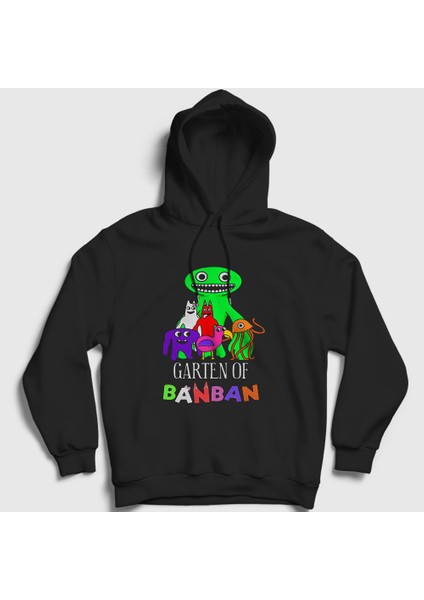 Unisex Siyah All Garten Of Banban Kapüşonlu Sweatshirt