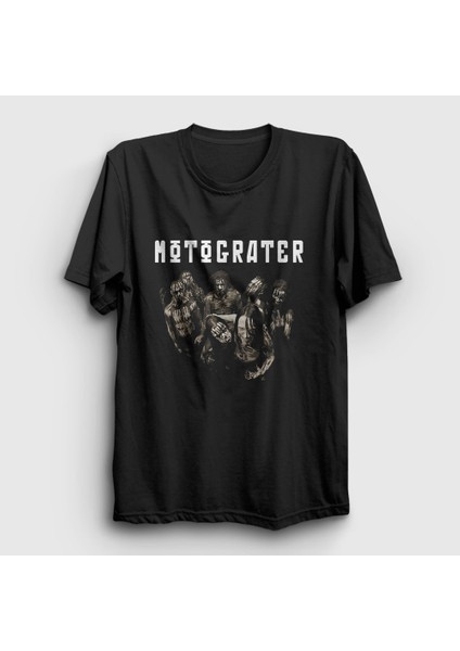Unisex Siyah Band Motograter T-Shirt