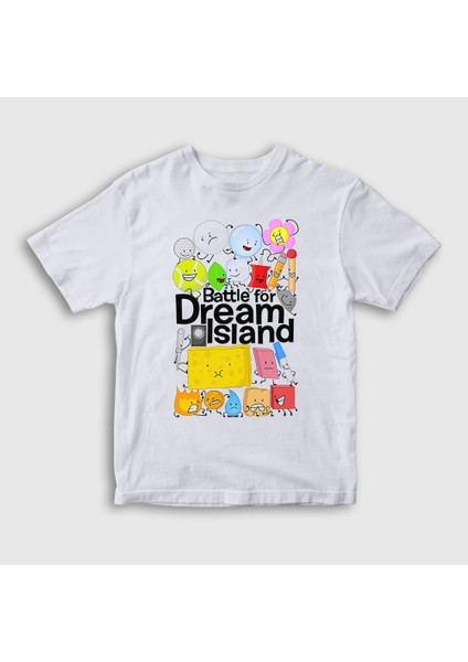 Unisex Çocuk Beyaz Bfdi Battle For Dream Island T-Shirt
