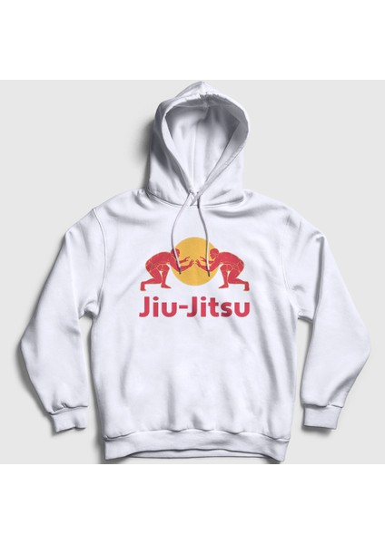 Unisex Beyaz Jiu Jitsu Masters Güreş Mma Ufc Kapüşonlu Sweatshirt