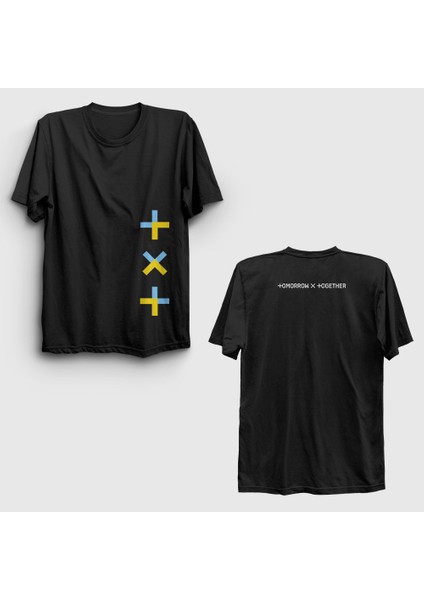 Unisex Siyah Logo Tomorrow x Together Txt Sırt Baskılı T-Shirt