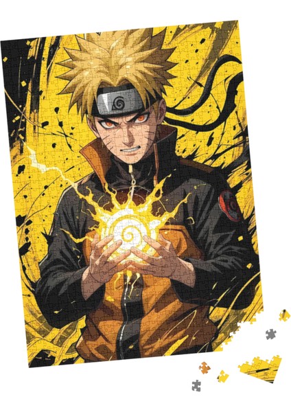 100 Parça Puzzle Çift Tasarım Tek Kutu Naruto Uzumaki