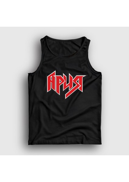 Unisex Siyah Logo Band Aria Rock Müzik Atlet