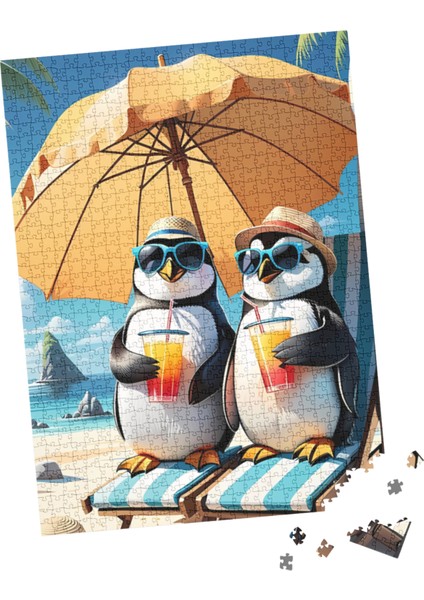 100 Parça Puzzle Çift Tasarım Tek Kutu Batı Silahşörlar