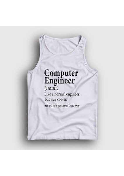 Unisex Beyaz Computer Engineer Hediye Bilgisayar Mühendisi Atlet