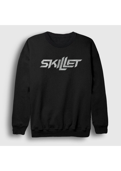 Unisex Siyah Logo Skillet Sweatshirt