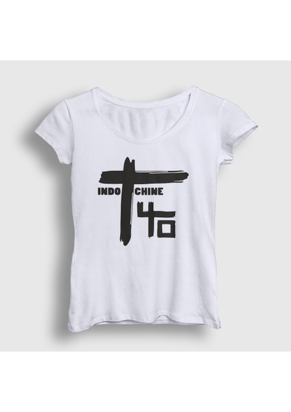 Kadın Beyaz Logo Rock Indochine T-Shirt