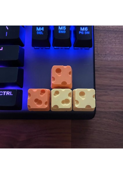 Favgift Peynir Görünümlü Klavye Keycaps 4 Adet Set Mekanik Klavye Tuşları