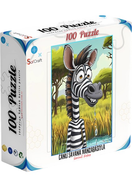 100 Parça Puzzle Çift Tasarım Tek Kutu Sevimli Plaj Hayvanlar