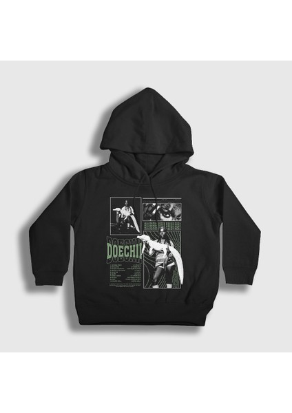 Unisex Çocuk Siyah Alligator Bites Müzik Doechii Kapüşonlu Sweatshirt