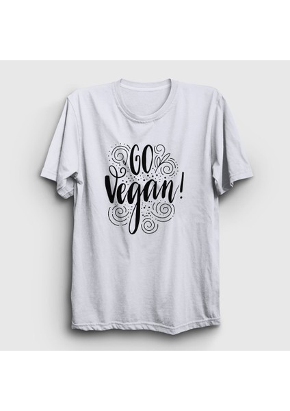 Unisex Beyaz Go Vegan Vegetarian Vejetaryen T-Shirt