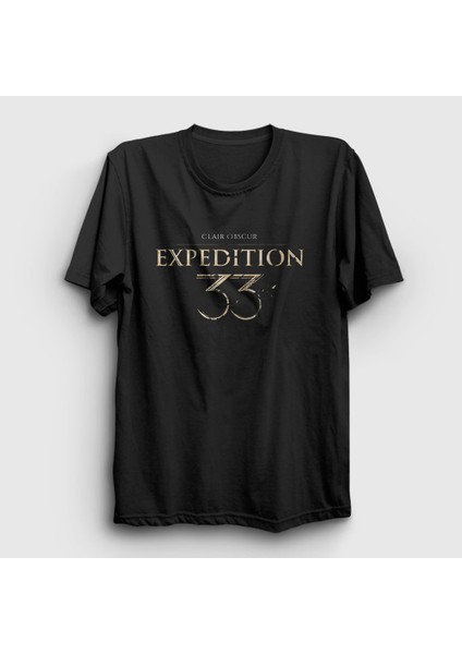 Unisex Siyah Logo Clair Obscur Expedition 33 T-Shirt