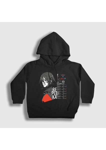 Unisex Çocuk Siyah Signalis Replica Wake Up Kapüşonlu Sweatshirt