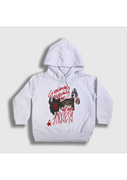 Unisex Çocuk Beyaz Somebody's Watching Me Doechii Kapüşonlu Sweatshirt
