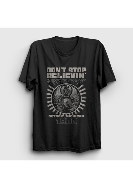 Unisex Siyah Don't Stop Believin Journey T-Shirt