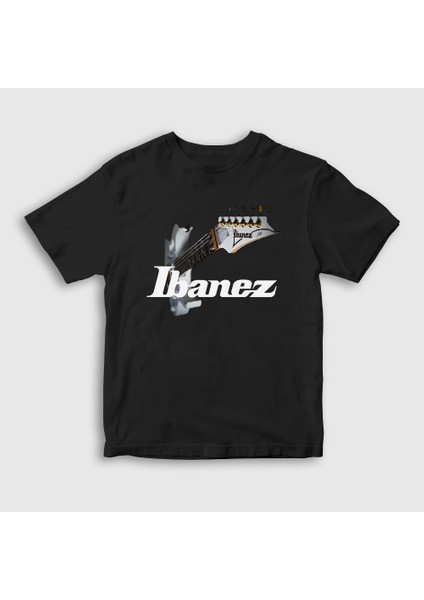 Unisex Çocuk Siyah Guitar Gitarist Hediye Ibanez T-Shirt