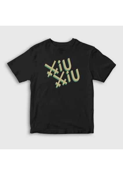 Unisex Çocuk Siyah Logo Band Xiu Xiu T-Shirt