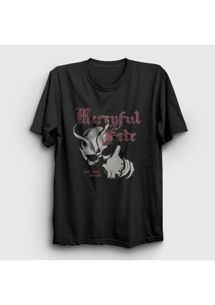 Unisex Siyah Oath Mercyful Fate T-Shirt
