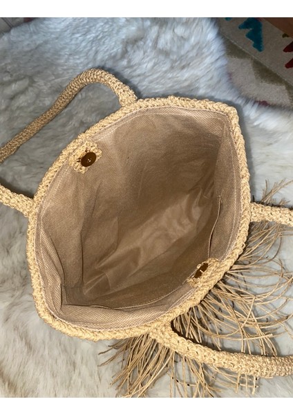 El Örgü Kağıt Ip,gül Aksesuarlı Çanta modelleri