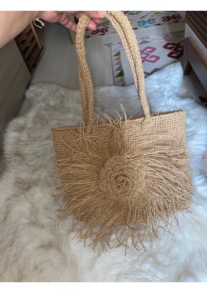 El Örgü Kağıt Ip,gül Aksesuarlı Çanta indirimleri