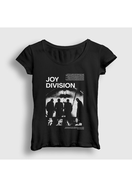Kadın Siyah Poster Band Joy Division T-Shirt