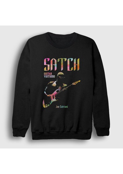 Unisex Siyah Satch Gitarist Hediye Joe Satriani Sweatshirt
