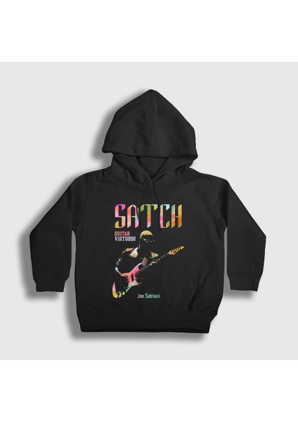 Unisex Çocuk Siyah Satch Gitarist Hediye Joe Satriani Kapüşonlu Sweatshirt