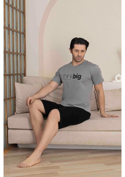 Baba Oğul Kombin Alk Üst Kısa Kollu Bermuda Boy Şortlu Bisiklet Yaka Pijama TAKIMI-4006