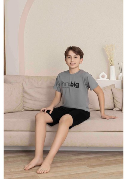 Baba Oğul Kombin Alk Üst Kısa Kollu Bermuda Boy Şortlu Bisiklet Yaka Pijama TAKIMI-4006