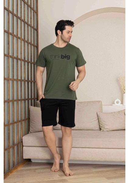 Baba Oğul Kombin Alk Üst Kısa Kollu Bermuda Boy Şortlu Bisiklet Yaka Pijama TAKIMI-4006