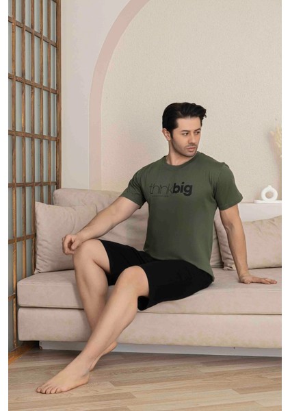 Baba Oğul Kombin Alk Üst Kısa Kollu Bermuda Boy Şortlu Bisiklet Yaka Pijama TAKIMI-4006