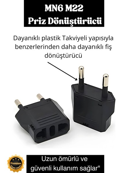 M22 Priz Donusturucu Tipi Amerikan-5 Adet-A-Kalite.avrupa Priz Donusturucu.şarj Aleti Fiş Dönüştürücü