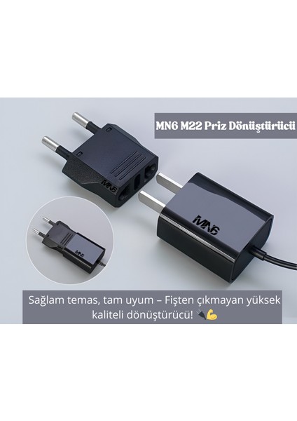 M22 Priz Donusturucu Tipi Amerikan-5 Adet-A-Kalite.avrupa Priz Donusturucu.şarj Aleti Fiş Dönüştürücü