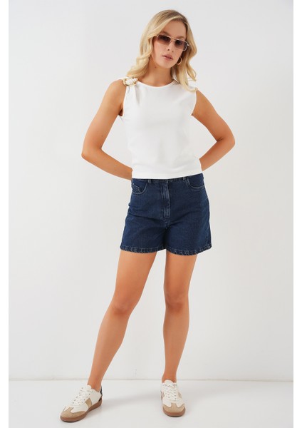 Kadın Kolsuz Basic Bluz 935 - Beyaz fiyatları