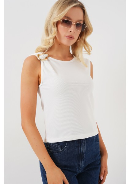 Kadın Kolsuz Basic Bluz 935 - Beyaz modelleri