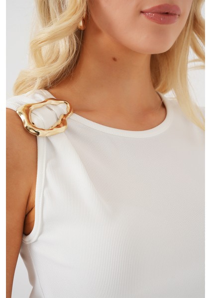 Kadın Kolsuz Basic Bluz 935 - Beyaz indirimleri