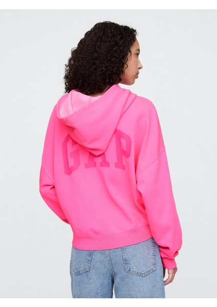 Kadın Pembe Relaxed Gap Logo Fleece Sweatshirt fiyatları