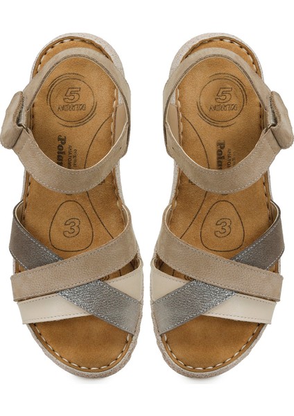 105502.Z5FX Bej Kadın Comfort Sandalet