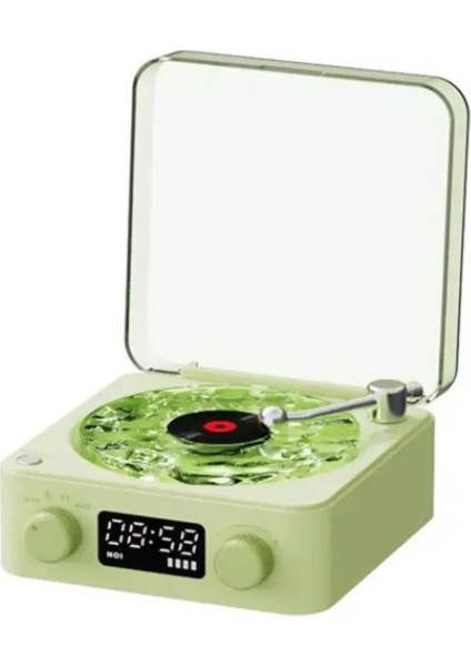 Bluetooth Hoparlör Retro Müzik Plak Gece Lambası Işıklı Müzik Çalar Saat Mini Nostalji Plak Görünüm modelleri