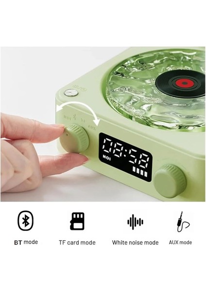 Bluetooth Hoparlör Retro Müzik Plak Gece Lambası Işıklı Müzik Çalar Saat Mini Nostalji Plak Görünüm fırsatları