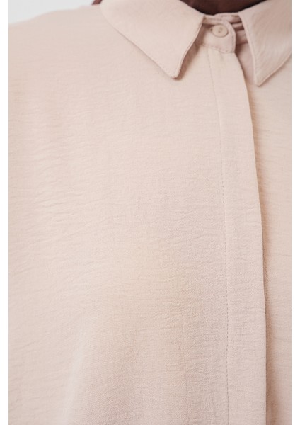 Kadın Uzun Gömlek Tunik 5945 - Krem indirimleri