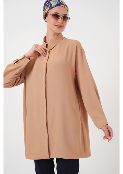 Kadın Uzun Gömlek Tunik 5945 - Bisküvi