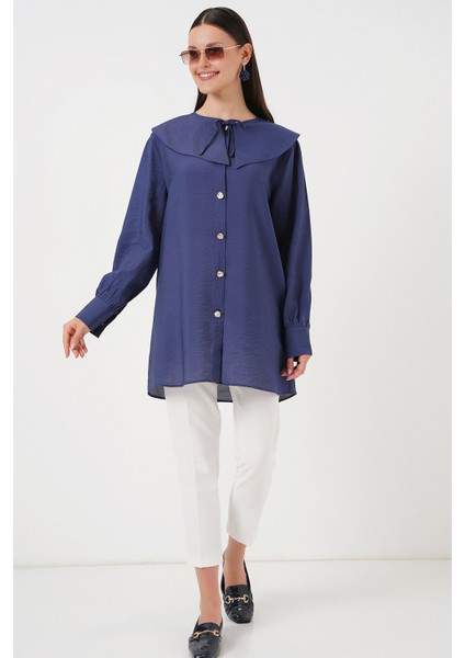 Kadın Bebe Yaka Uzun Tunik 5967 - Indigo fiyatları